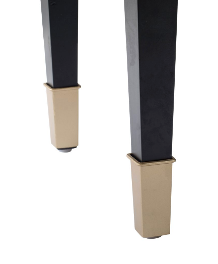 Geometric Lacquered Black and Gold Side Table - CENTURIA