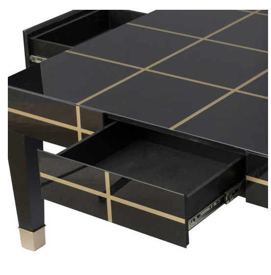 Gold and Black Geometric Modern Coffee Table - CENTURIA