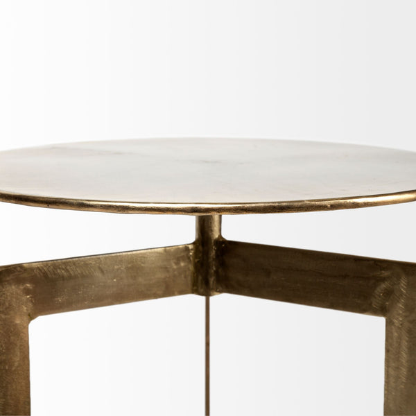 Set/2 Modern Brass Minimalist Side Tables - CENTURIA