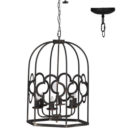 Six Light Vintage Style Birdcage Chandelier - CENTURIA
