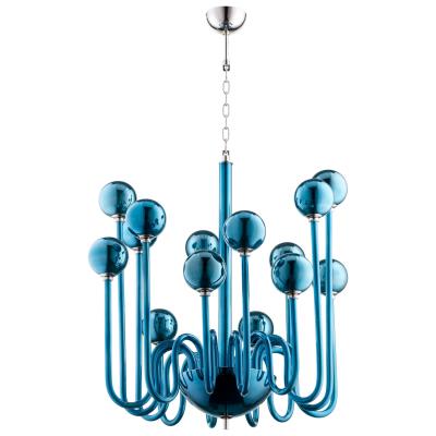 Teal Modernist Glass Chandelier - CENTURIA
