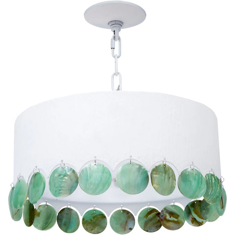 Trina White And Turquoise Textured Ceiling Light