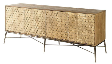 Wood Scalloped Scandinavian Modern Sideboard - CENTURIA