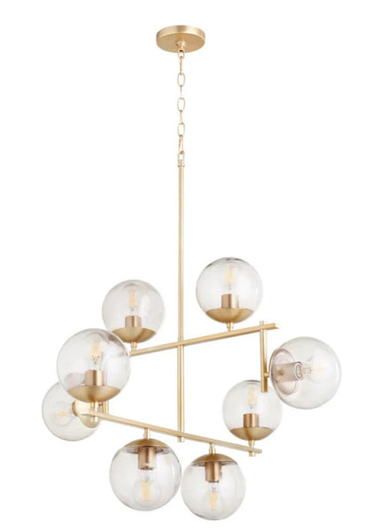 Aged Brass Modern Globe Chandelier