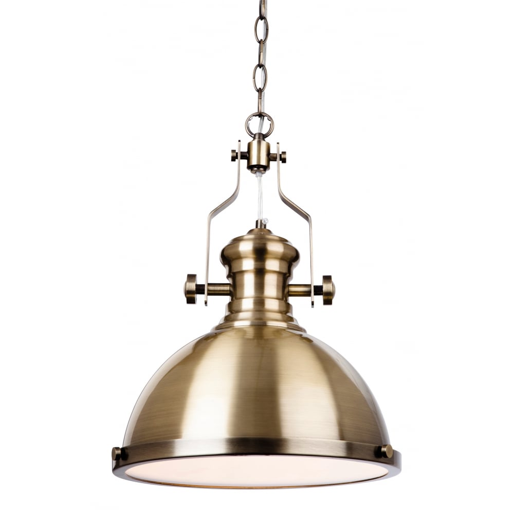 Polished Antique Brass Pendant Light - CENTURIA