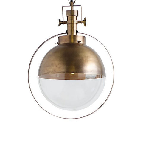 Antique Brass Globe Pendant - CENTURIA