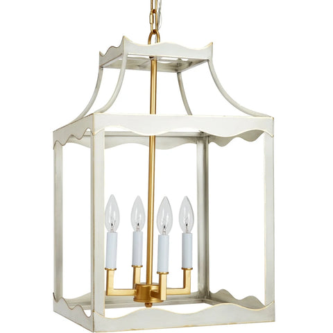 Ava Ivory and Gold Lantern Pendant
