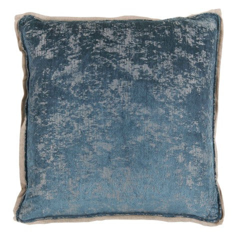 Antiqued Chenille Pillow in Azure - CENTURIA