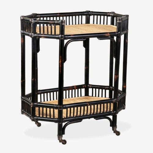 Chippendale Rolling Bar Black or Natural - CENTURIA