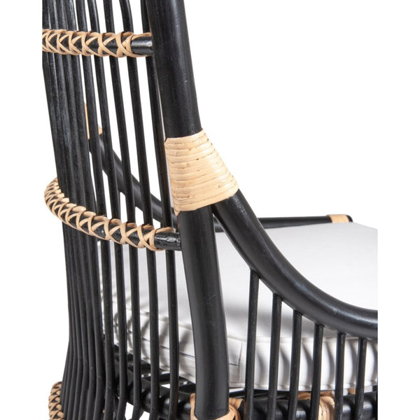 Black and Tan Rattan Dining Chair - CENTURIA