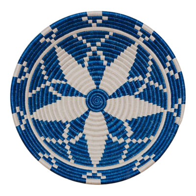 Large Blue and White Sweet Grass Plate - CENTURIA