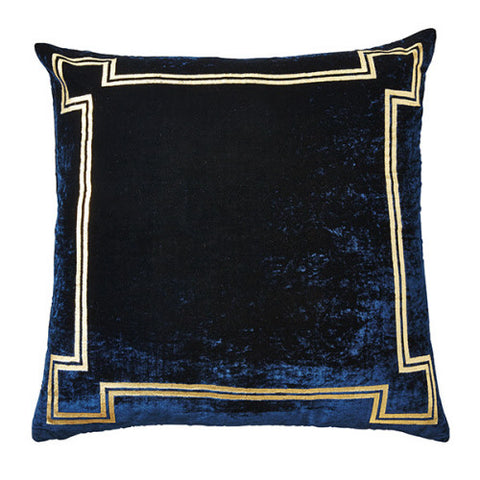 Georgian Navy & Gold Velvet Pillow - CENTURIA