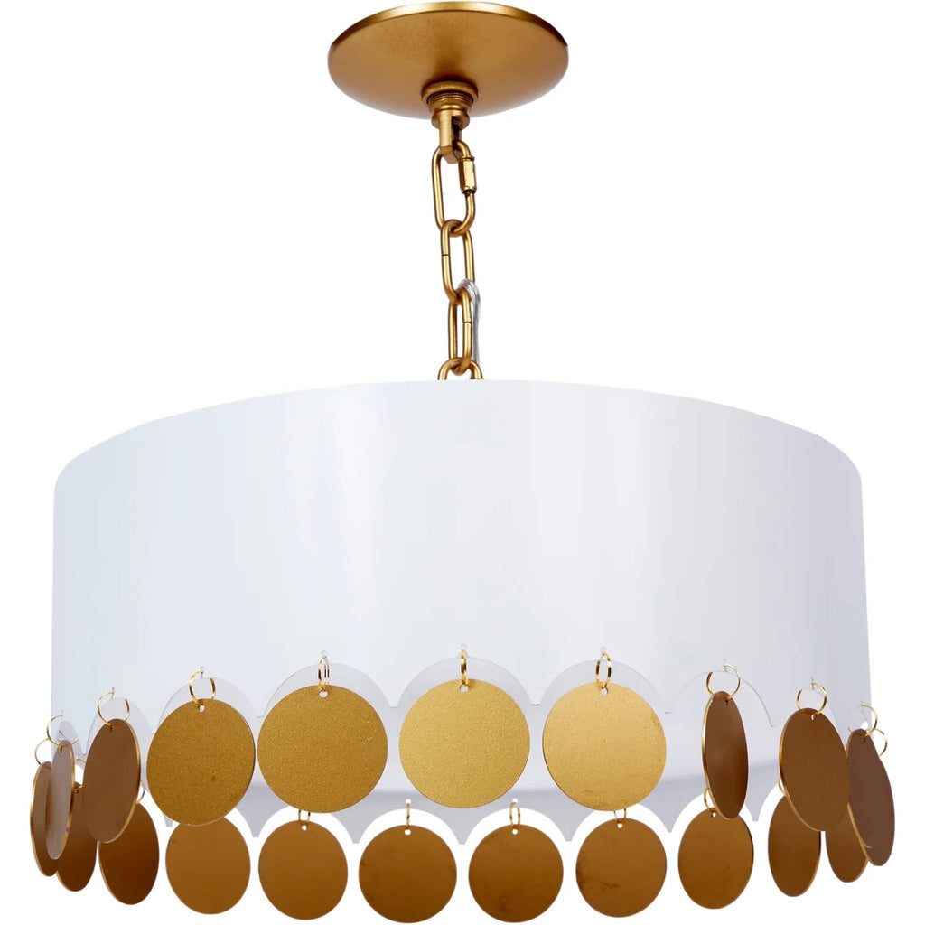 Trina Gold and White Ceiling Light