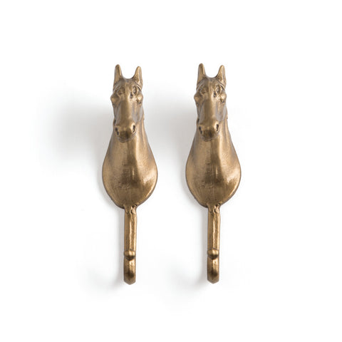 Brass Horse Hooks Set/2 - CENTURIA