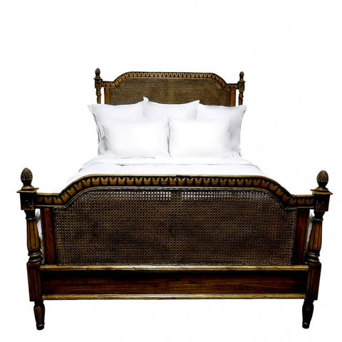 French Cane Bed Louis XVI Style -Queen Size - CENTURIA