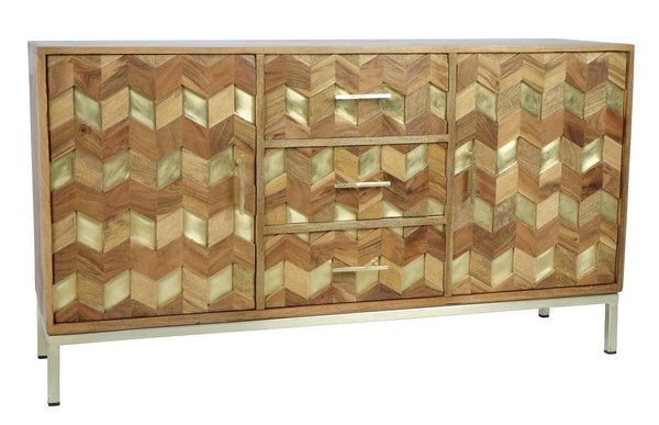 Mid Century Inspired Chevron Cabinet - CENTURIA