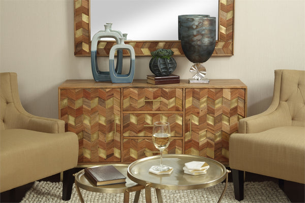 Mid Century Inspired Chevron Cabinet - CENTURIA