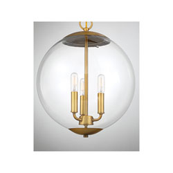 Glass and Brass Globe Pendant - CENTURIA