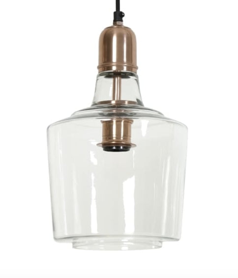 Copper and Glass Transitional Pendant Light - CENTURIA