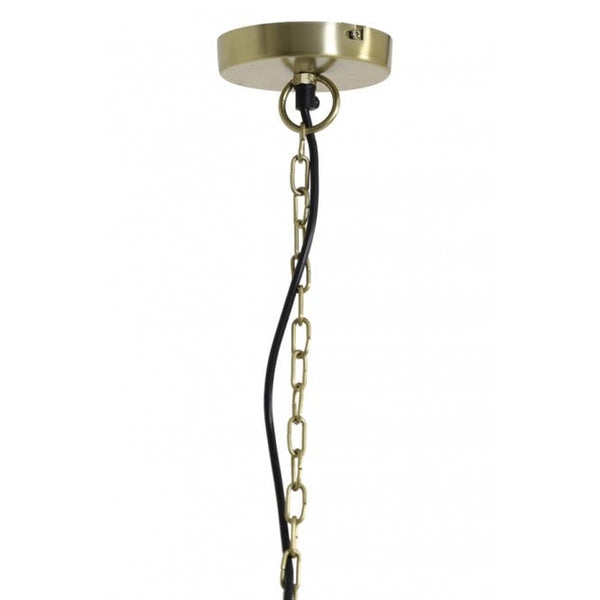 Large Modern Black and Antique Brass Dome Light