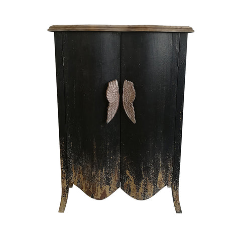 Distressed Vintage Style Cabinet with Angel Wings - CENTURIA