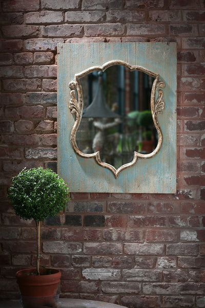 Shield Mirror on Reclaimed Wood - CENTURIA