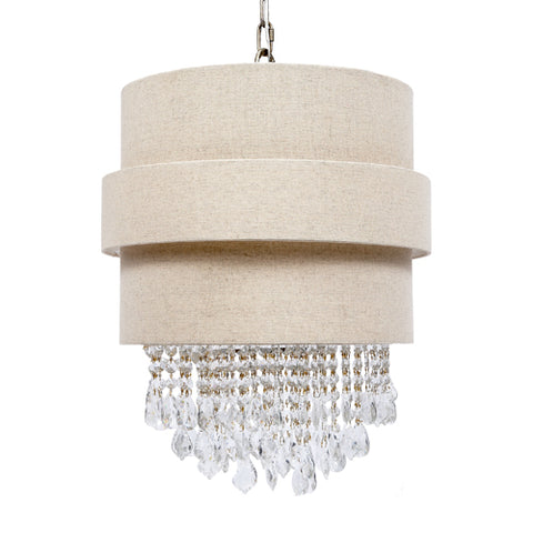 Draping Crystal and Linen Chandelier - CENTURIA