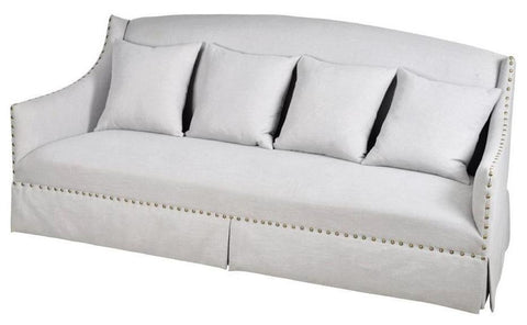 Evelyn Grey Nailhead Sofa - CENTURIA