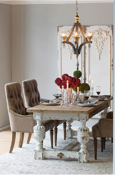 Antique White Farmhouse Dining Table