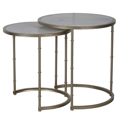 Faux Bamboo and Marble Side Tables/2 - CENTURIA