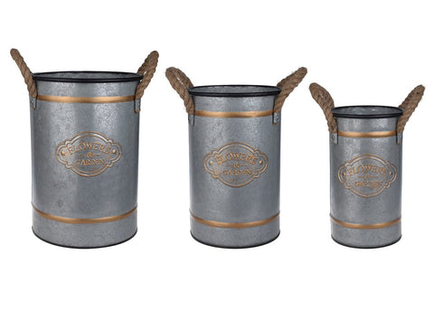 Metal and Rope Garden Buckets - CENTURIA