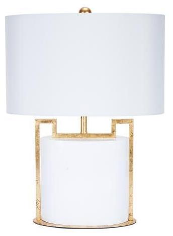 Modern Glossy White Table Lamp - CENTURIA