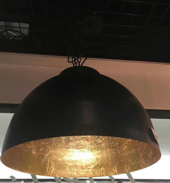 Medium Gold Lined Black Dome Pendant - CENTURIA