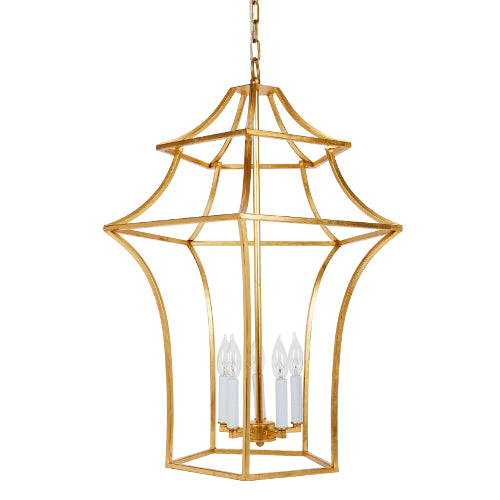 Gold Leaf Lantern Chandelier - CENTURIA
