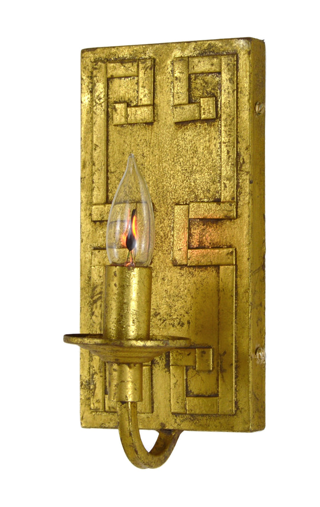Gold Greek Key Motif Sconce - CENTURIA