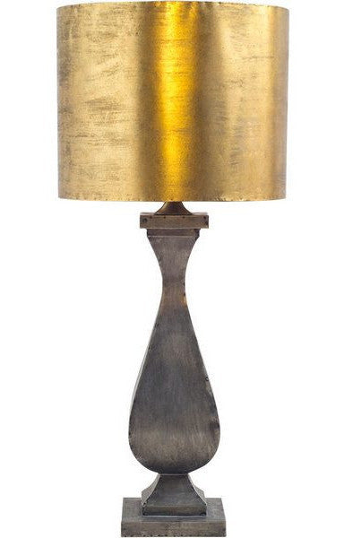 Large Gold and Galvanized Metal Table Lamp - CENTURIA