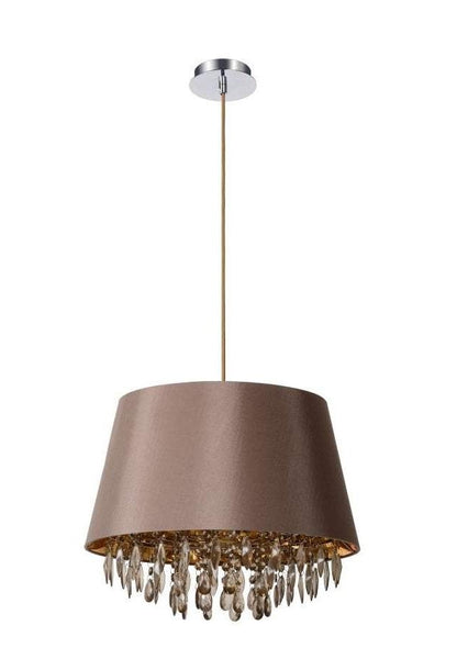 Taupe Draping Crystal Drum Light - CENTURIA