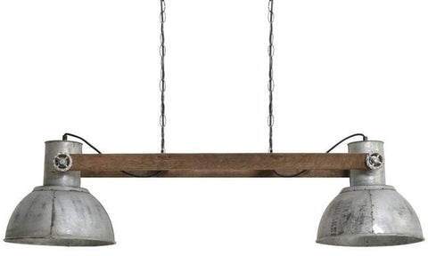 Vintage Barn Wood and Nickel Rectangle Light