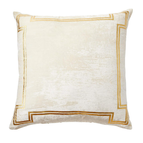 Georgian Ivory and Gold Velvet Pillow - CENTURIA