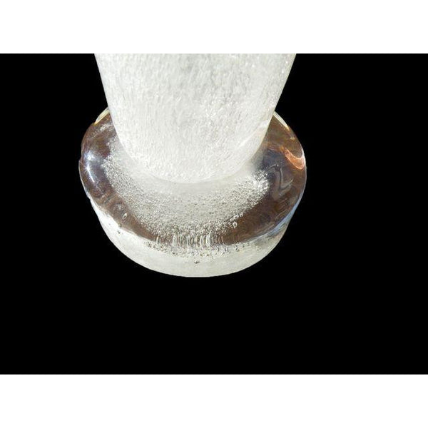 Mid-Century Iwata Toshichi Bubble Glass White Vase - CENTURIA