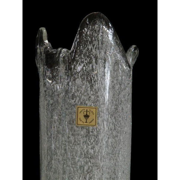 Mid-Century Iwata Toshichi Bubble Glass White Vase - CENTURIA