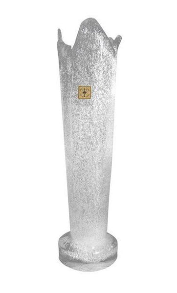 Mid-Century Iwata Toshichi Bubble Glass White Vase - CENTURIA