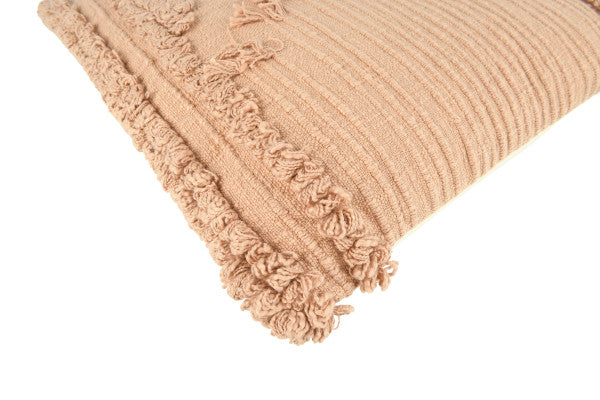 Large Soft Pink Boho Tassel Pillow