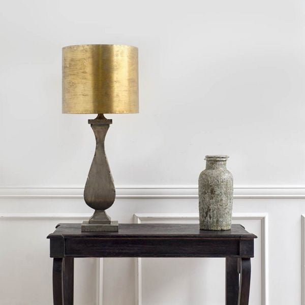 Large Gold and Galvanized Metal Table Lamp - CENTURIA