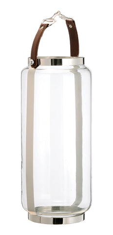 Oversize Leather and Nickel Lantern - CENTURIA