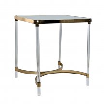 Ellis Lucite and Brass Side Table - CENTURIA