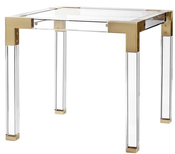 Lucite & Brass Side Table - CENTURIA