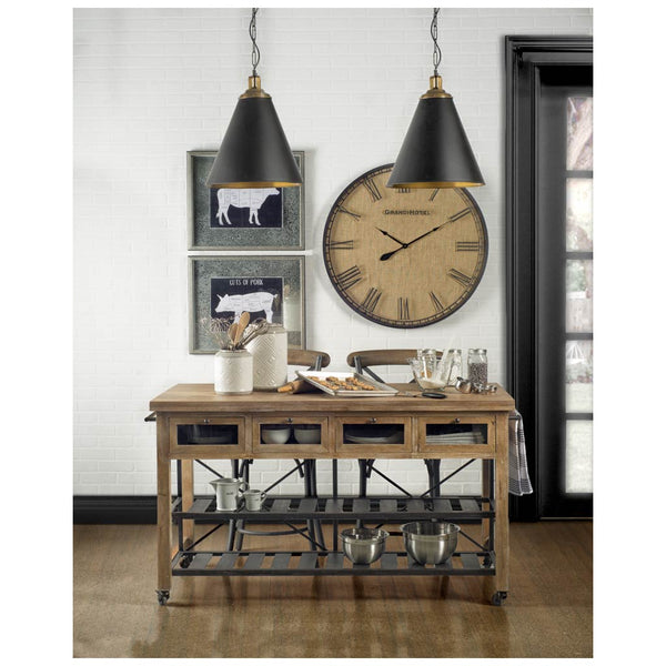 Matte Black and Gold Pendant Light - CENTURIA