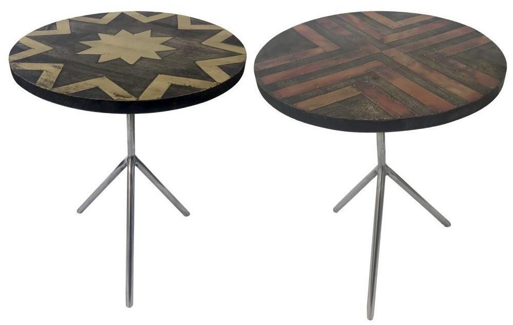 Geometric Industrial Style Side Tables Set/2 - CENTURIA