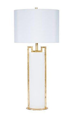 Modern Glossy White and Gold Lamp - CENTURIA